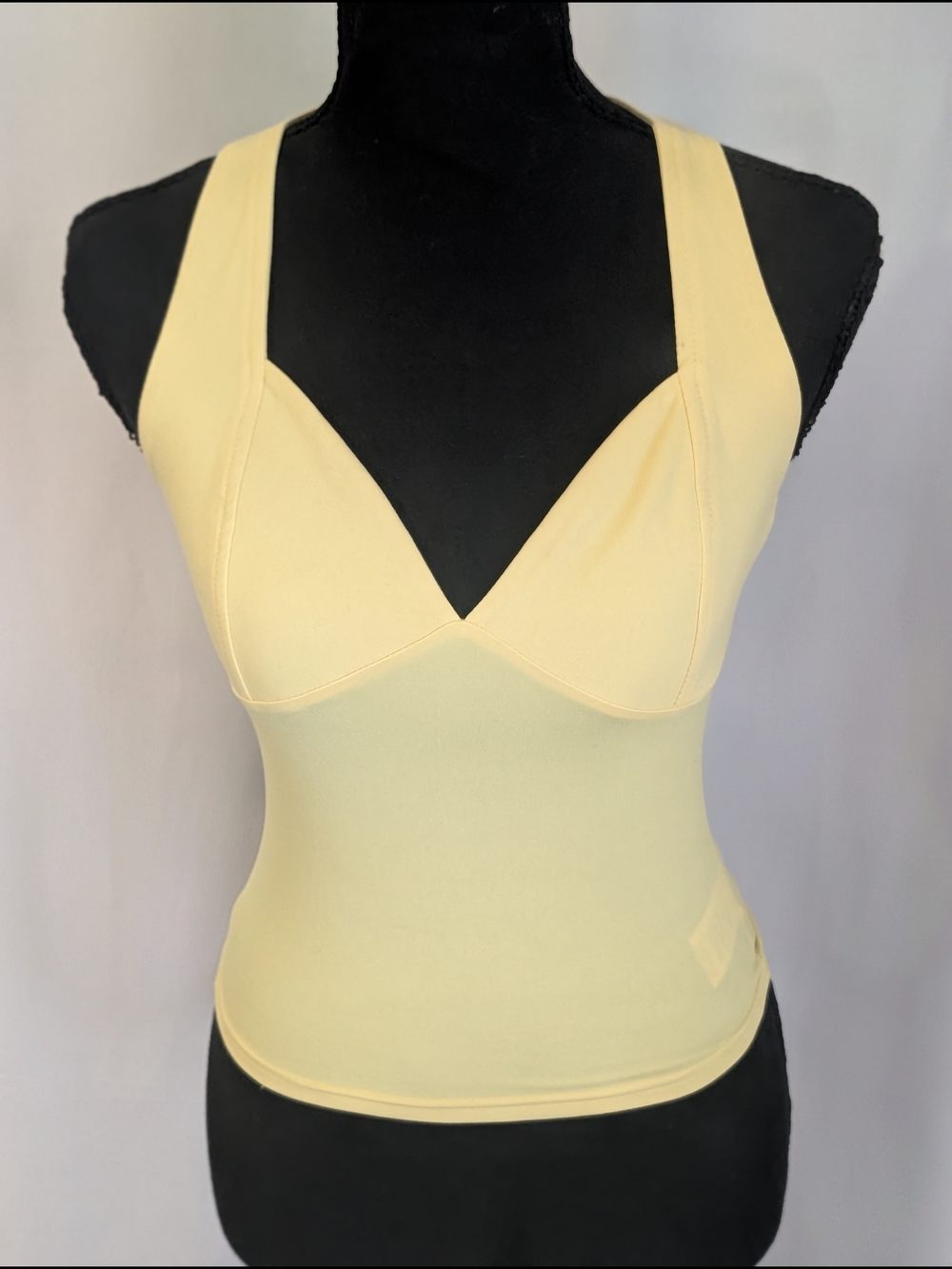 Yellow Halter Tank Top Size S Sweetheart Neckline